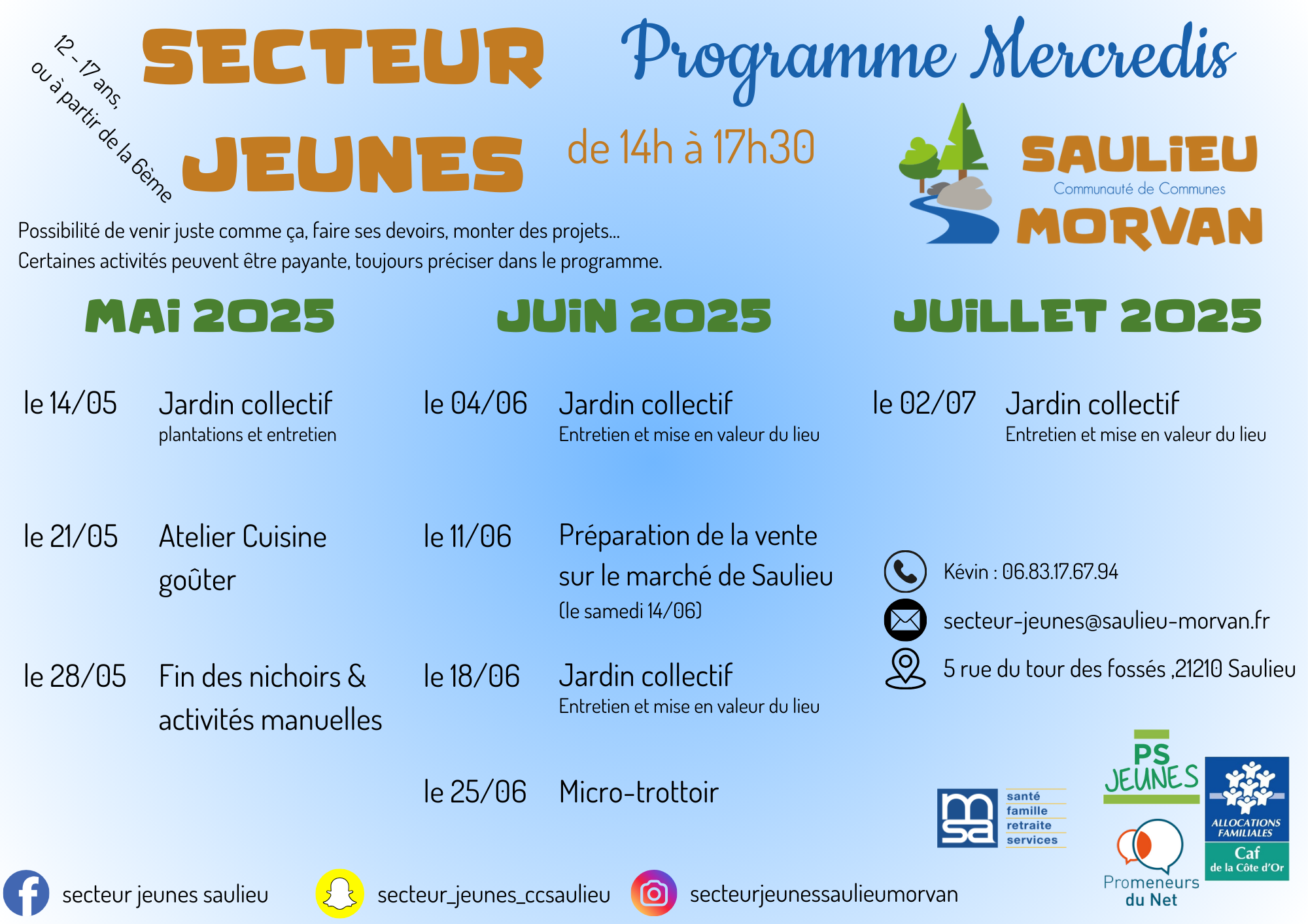 Programme Mercredis mai juin