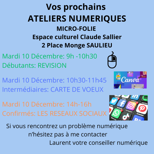 ATELIER 10 Décembre