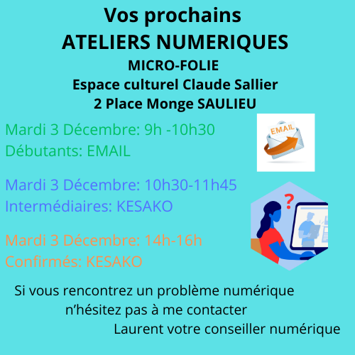 atelier numérique 3 décembre